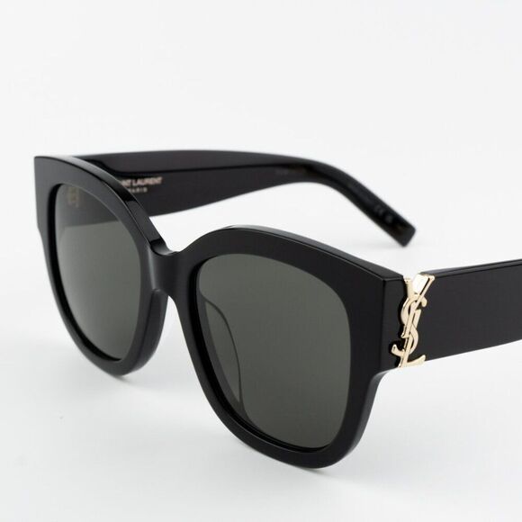NEW Saint Laurent  SLM95/F 001 Black Grey Oversized Cat Eye Women Sunglasses main image 5